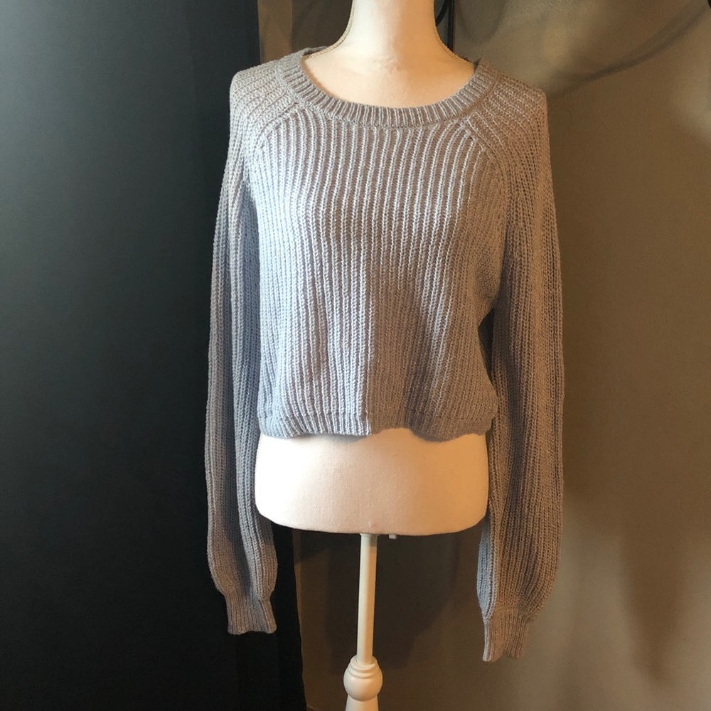 NWOT Forever 21 Light Blue Knit Sweater - Picture 2 of 5
